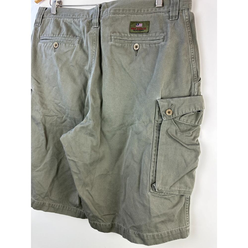 Polo Jeans Co. Ralph Lauren Cargo Shorts Faded Green Vtg Look Men's Size 36 - Picture 10 of 13